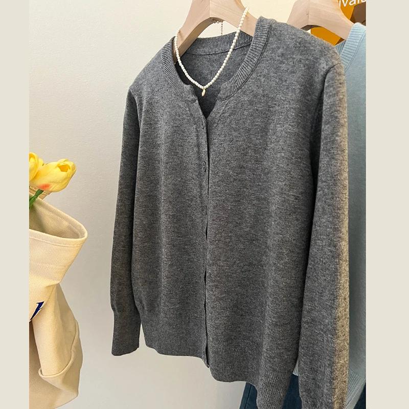 Nouvelle Collection 2026 – Pull court en cachemire tricoté molletonné pour femme, col rond, chaud, s
