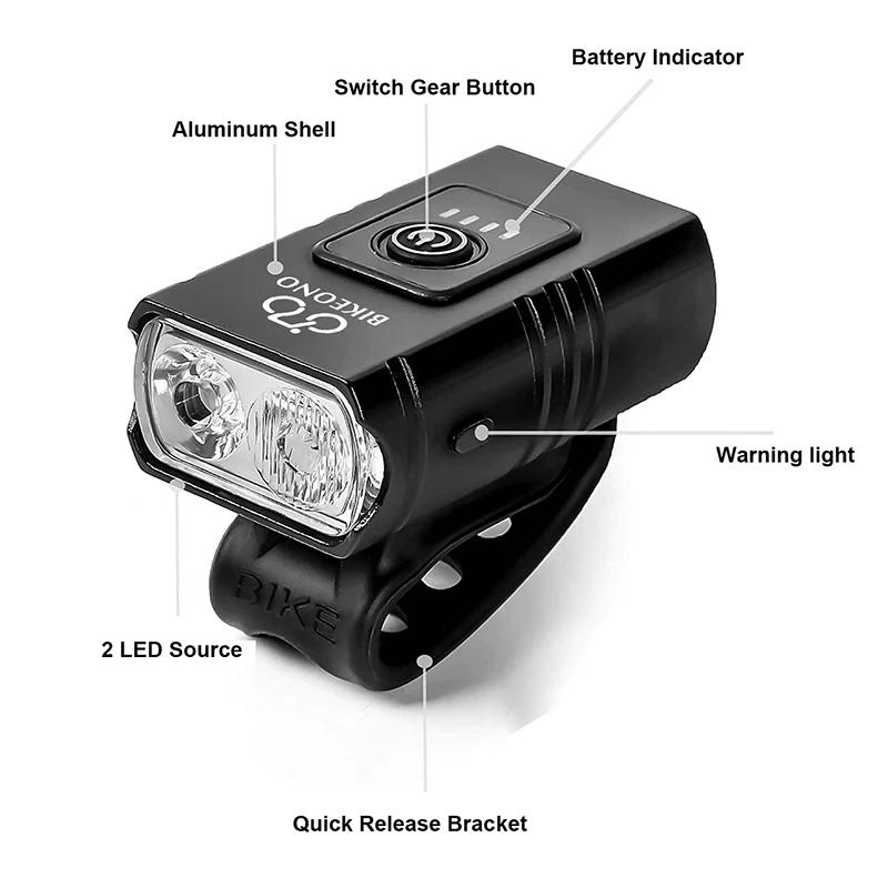 Feu de vélo T6 LED avant USB Rechargeable vtt lampe de vélo de montagne 1000LM phare de vélo lampe d
