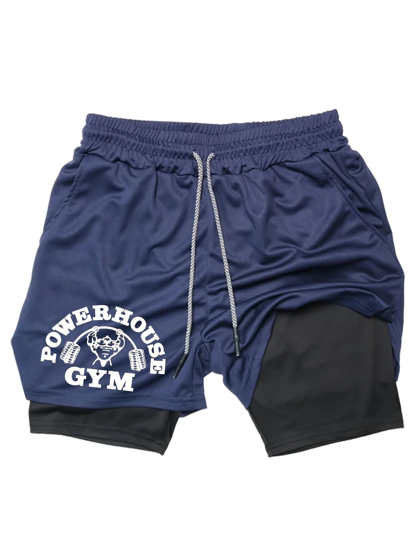 Short de sport à séchage rapide pour hommes, pantalon de Fitness 2 en 1, short d'exercice de course,