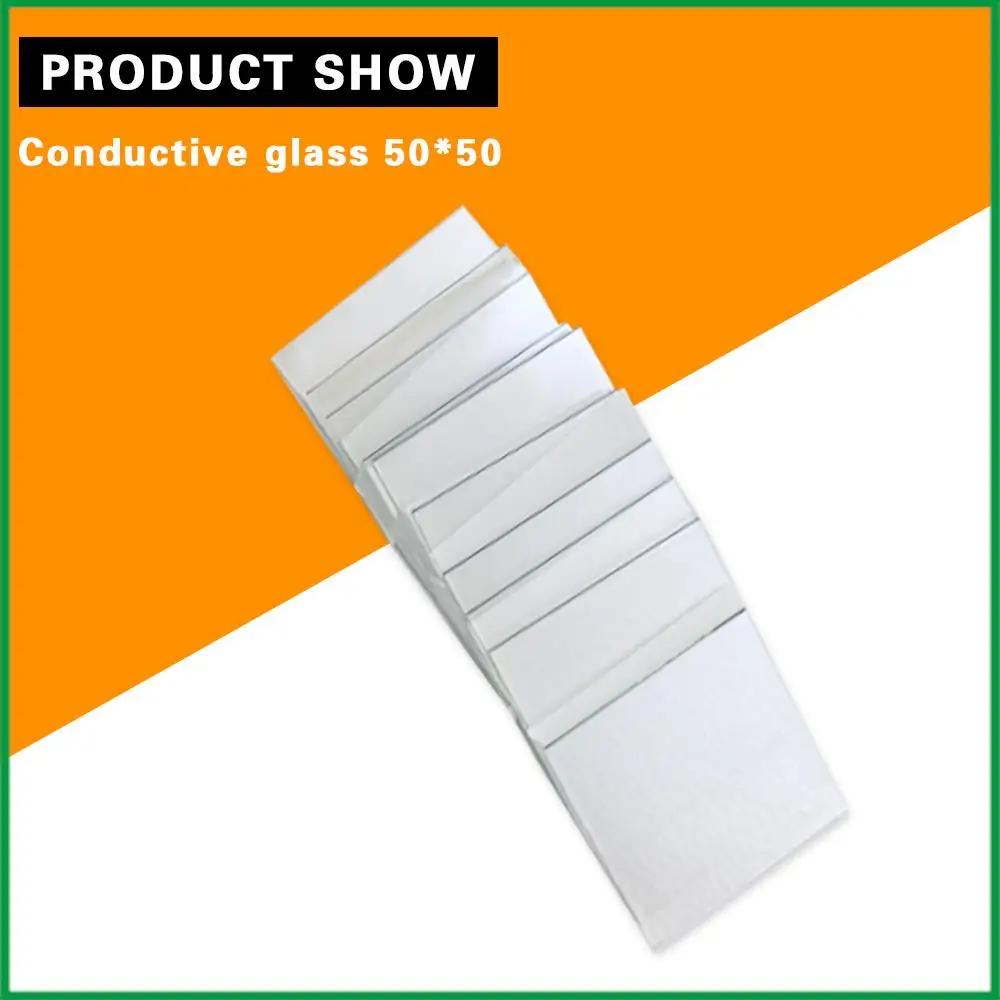 Verre conducteur Transparent de laboratoire, 50x50x1.1mm, 10 ohm/sq, 10 pièces, oxyde d'étain d'indi