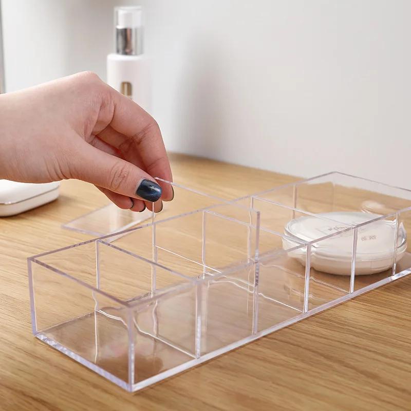 Boîte de rangement transparente en acrylique pour cosmétiques, porte-maquillage, organisateur de maq