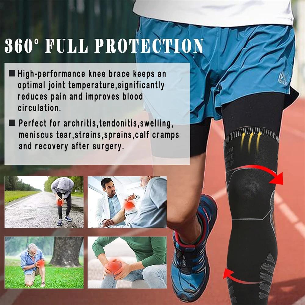 BraceTop Manchons de compression pour jambes longues, genouillère longue pour jambes complètes, sout