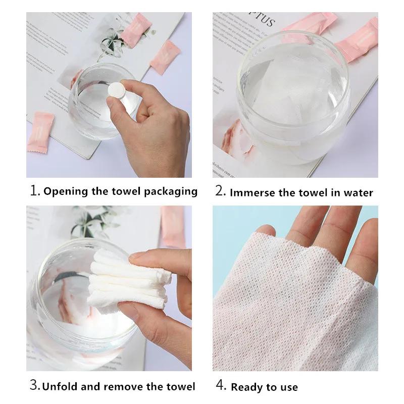 Mini serviettes compressées jetables, 20/50 pièces, Capsules, serviettes magiques, tablette de soins