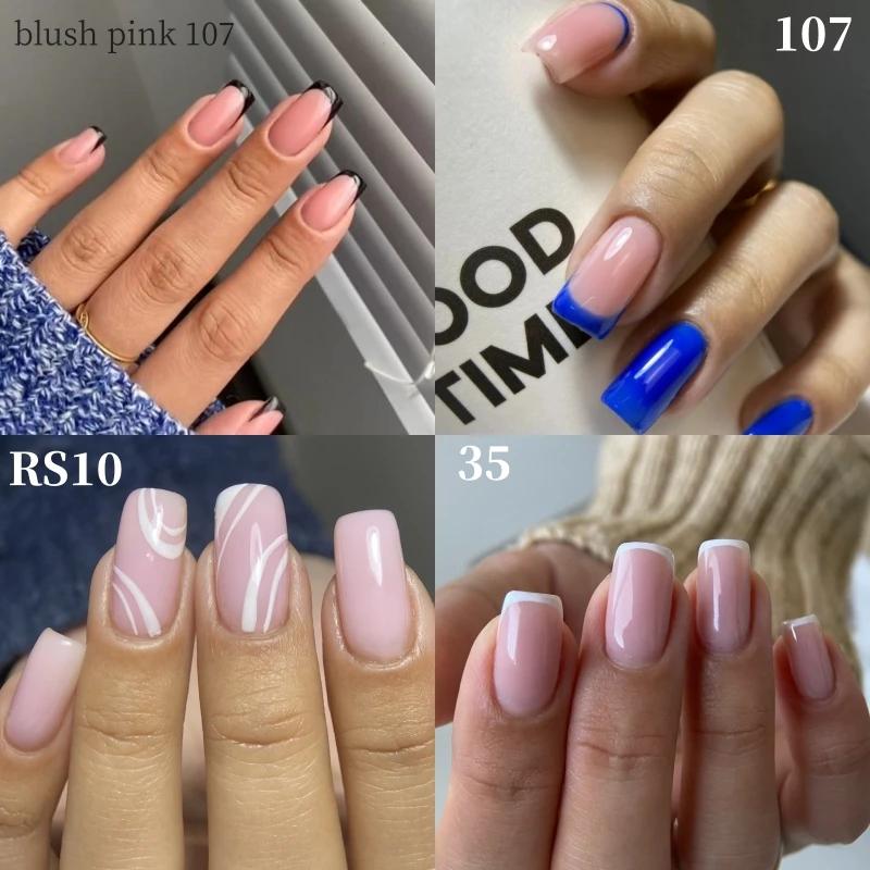 MSHARE Gel de Base en caoutchouc rose laiteux Camouflage couleur manteau tremper les ongles Gels ver