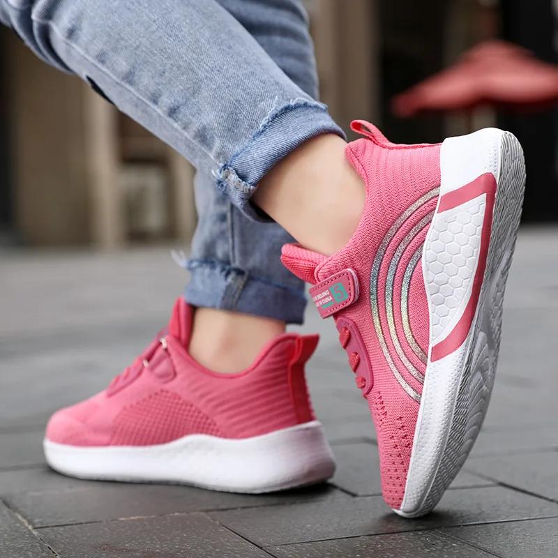 Nouveau Design rouge formateurs chaussures pour enfants filles confortable plate-forme fille chaussu