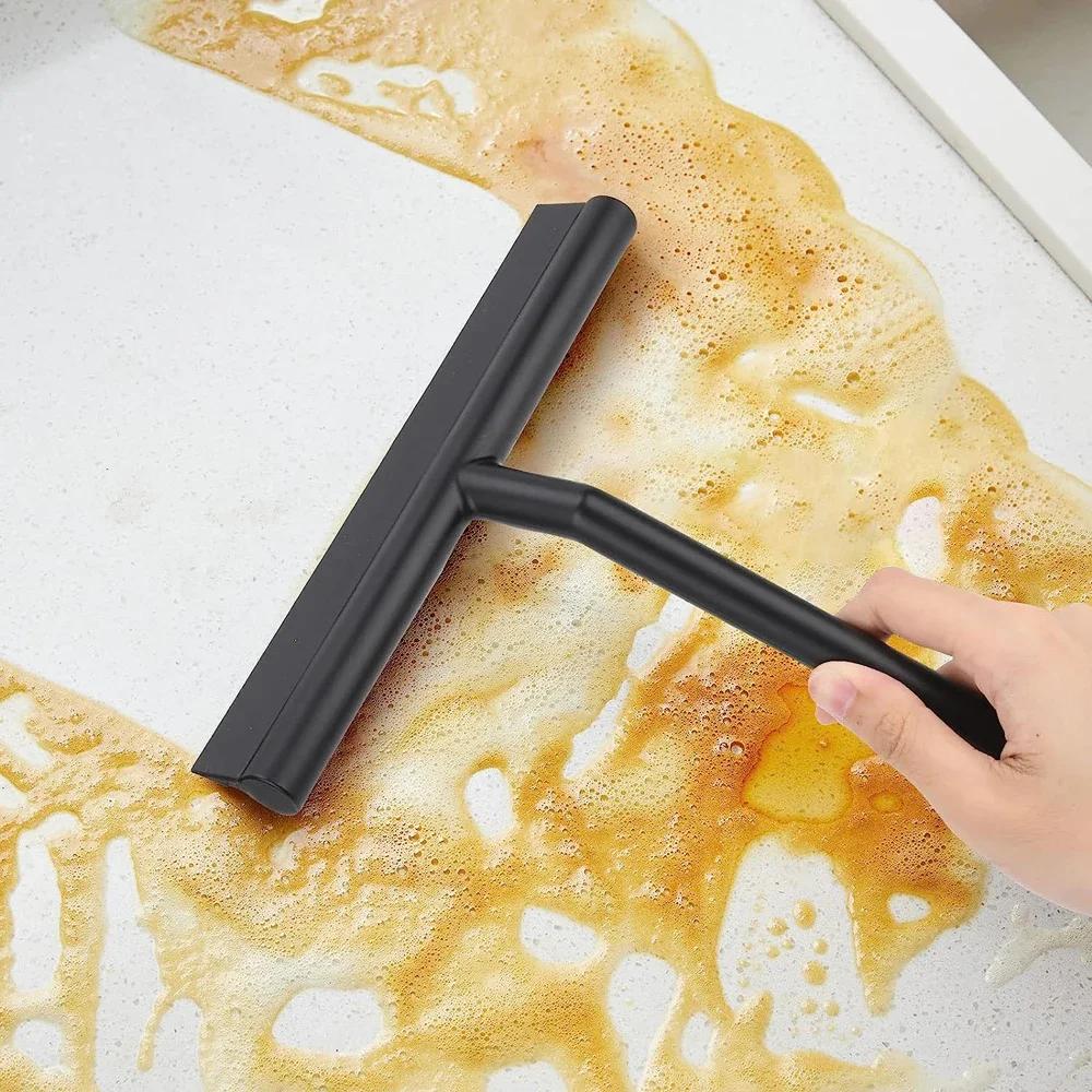 Raclette de douche pour porte en verre, grattoir mural de douche, nettoyeur avec support en Silicone