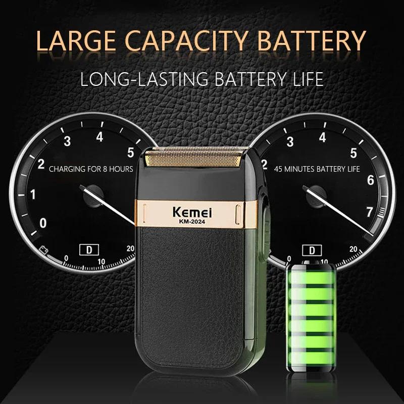Kemei KM-2024 Machine à raser professionnelle pour hommes chargeur USB rasoir électrique tondeuse à 