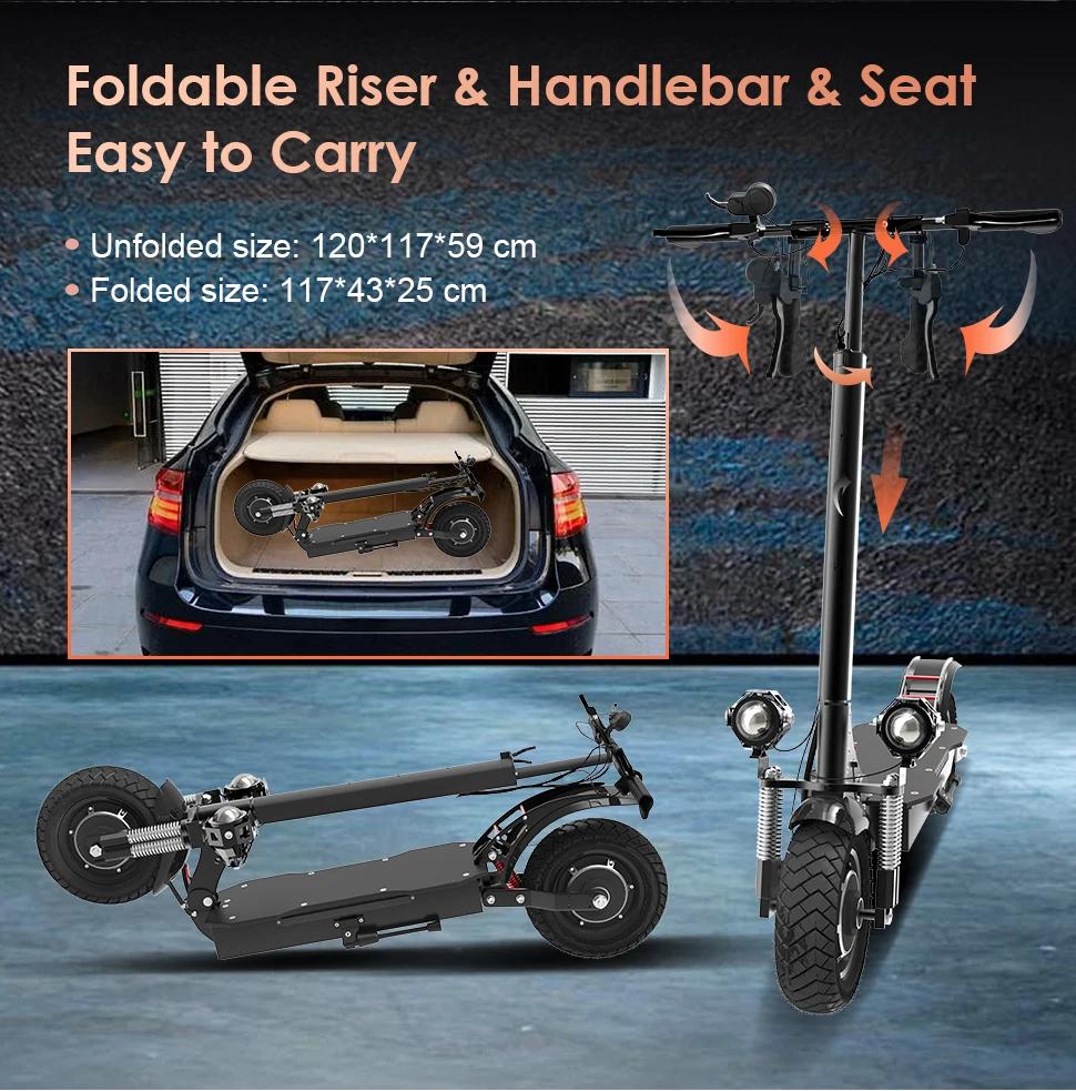 Trottinette Électrique Rika Pliable et Étanche de 75 KM/H, 60V, 48V, 1300-3200W, 10 Pouces, Entrepôt