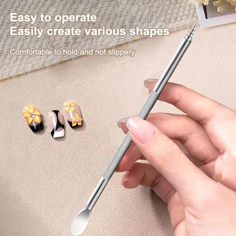 Stylo sculpté à Double extrémité pour Nail Art, 12.5cm, mélange multifonction de vernis Gel, stylo c