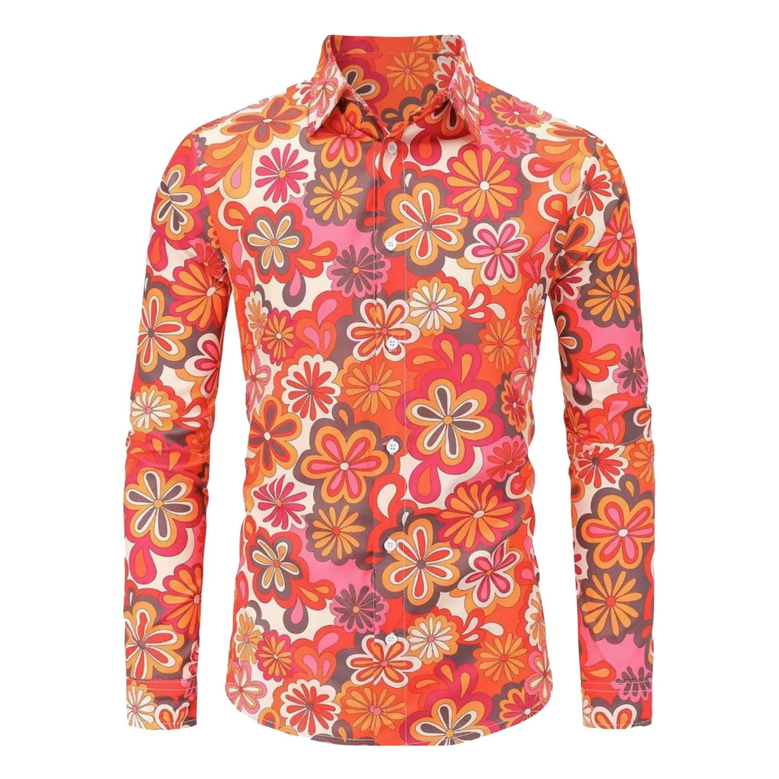 Tenue Hip Hop Vintage des années 80 pour hommes, chemise à manches longues imprimée Vintage, Costume