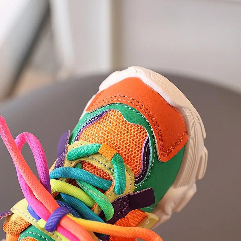 Baskets décontractées pour filles et garçons, chaussures de sport à semelle souple pour enfants, col