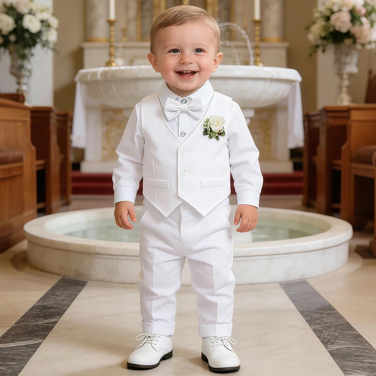 Tenue de baptême pour bébé garçon, ensemble de costume de baptême pour première église de pâques, vê