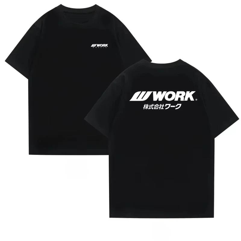Travail d'été à manches courtes classique roue course sponsor vêtements jante voiture mode T-shirt m