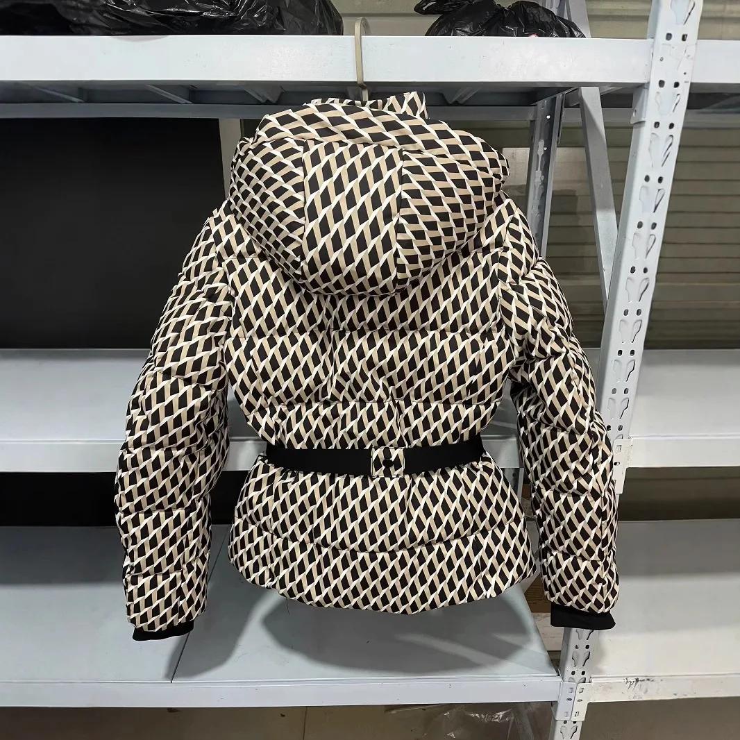 Ensemble de ski deux pièces pour femme, Parka de Sport rembourrée, taille haute, avec ceinture, poch
