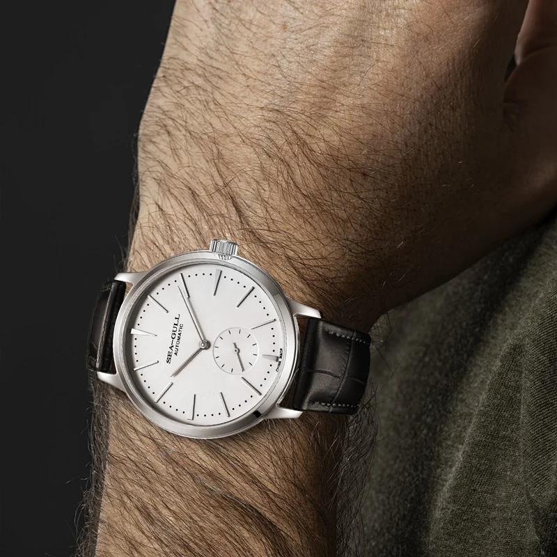 Seagull nouvelle montre d'affaires montres mécaniques pour hommes 50 m étanche en cuir Valentine mon