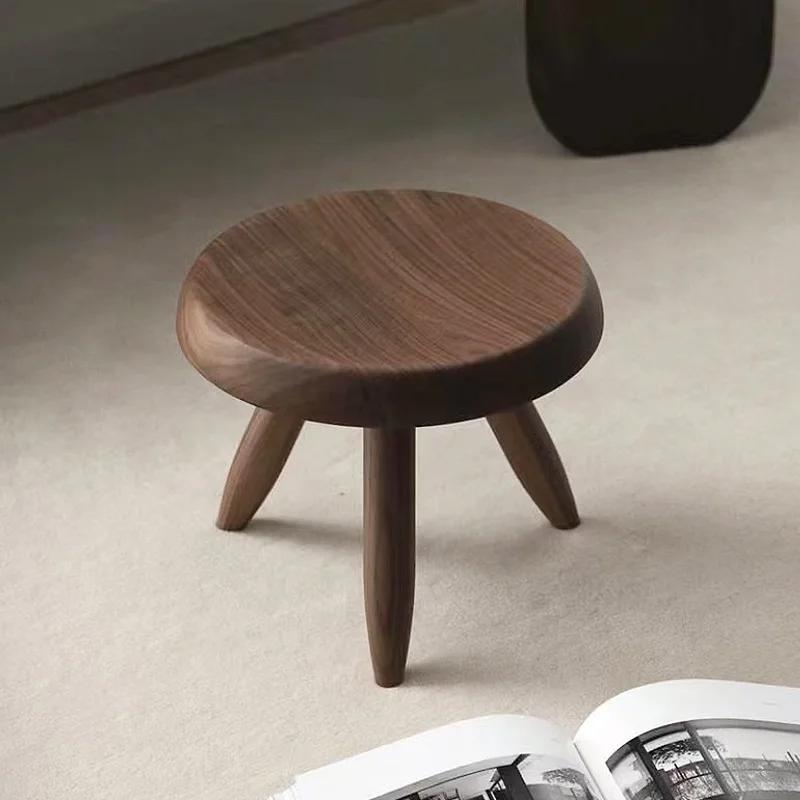 Petit tabouret créatif en bois massif, pour la maison, le salon, Table basse, tabouret bas en bois d