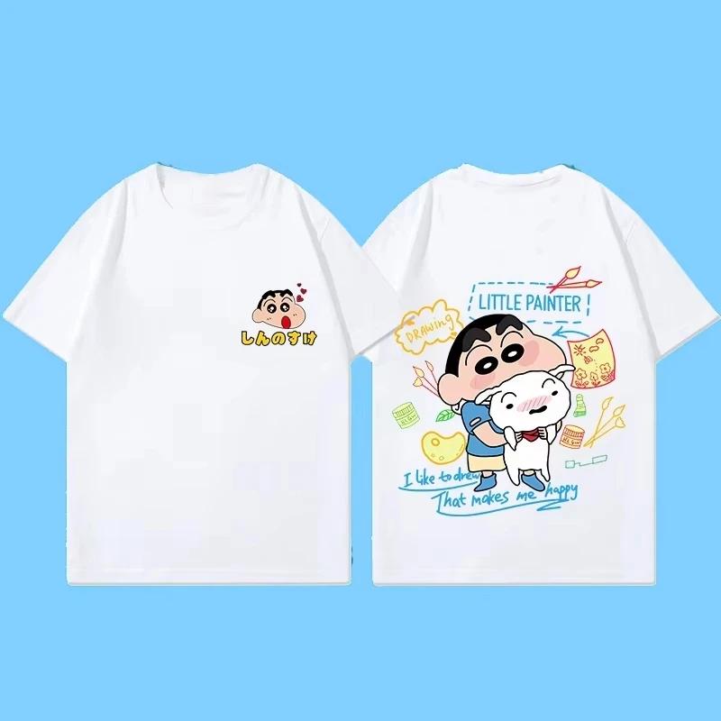 Miniso nouvel été coton dessin animé Crayon shin-chan imprimé T-Shirt unisexe Style de rue mode d'ét