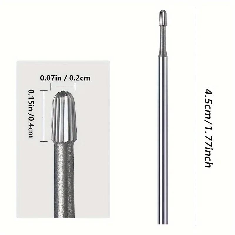 Forets à ongles de sécurité en carbure de tungstène, dissolvant de cuticules 3/32 "pour lime à ongle
