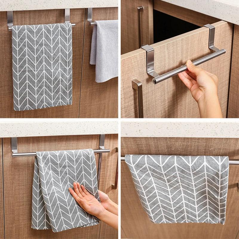 Porte d'armoire de cuisine, porte-serviettes en acier inoxydable, porte arrière, porte-serviettes su