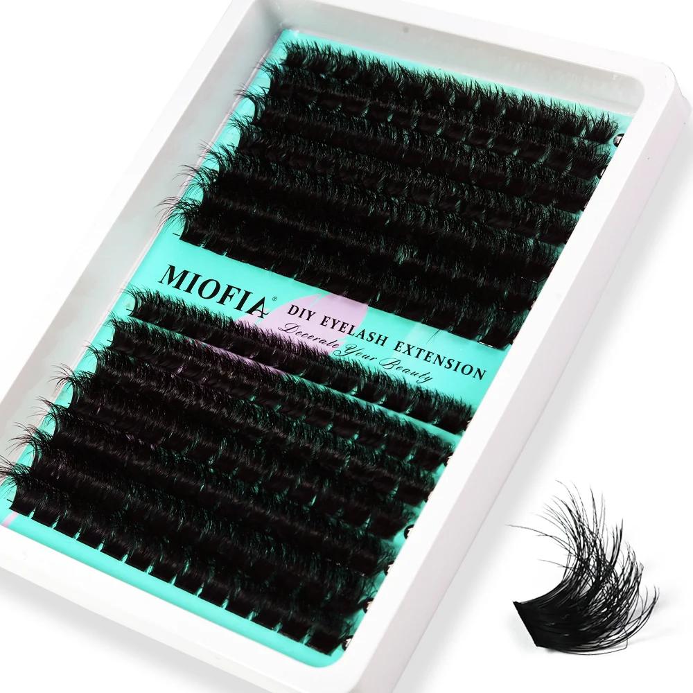 MIOFIA Faux cils épais et vaporeux en grappes 50D, 80D, 100D et 150D, effet naturel et duveteux, cil