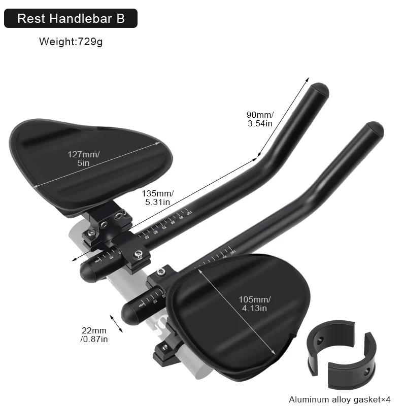 Extension de guidon de vélo TT, repose-bras en alliage d'aluminium pour VTT et vélo de route, barres
