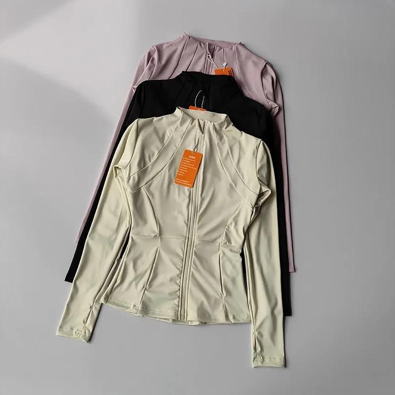 Veste de yoga femme coupe cintrée à séchage rapide - Effet amincissant manches longues