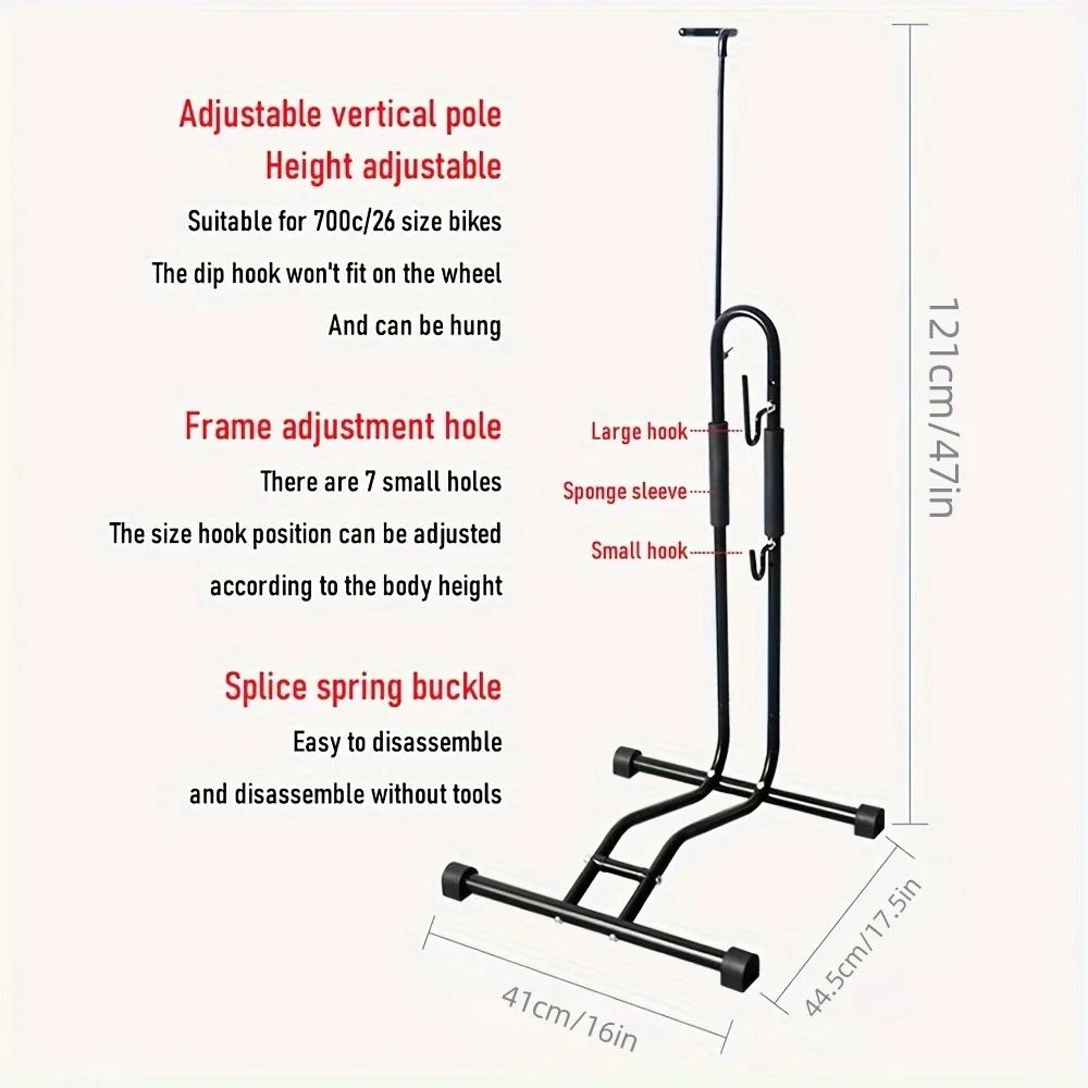 Support de vélo vertical 3 en 1, stationnement au sol de vélo T1, rangement de garage intérieur, sup