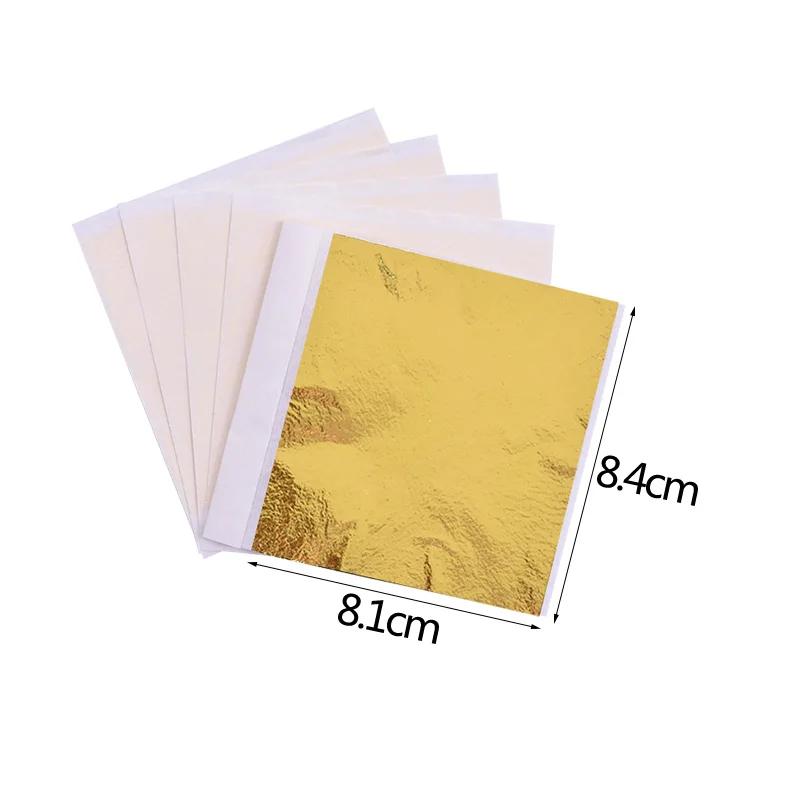 100 pièces Imitation or argent cuivre feuille papiers feuille flocon feuilles de dorure pour ongles 