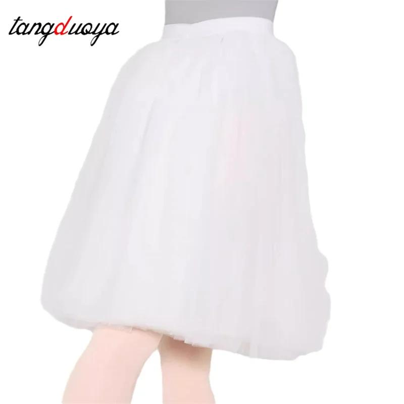 Jupe de danse longue en tulle blanc à 4 couches pour adultes, jupe bouffante pour ballet, mariage, f