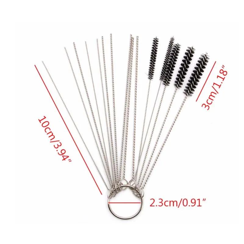 Outil de nettoyage de carburateur, Jet de saleté en carbone, brosses, aiguilles pour voiture, moto, 