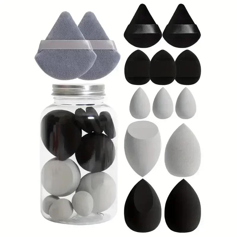 12/14 pièces éponge de maquillage bouffée cosmétique fond de teint éponges mélangeur beauté oeuf pou