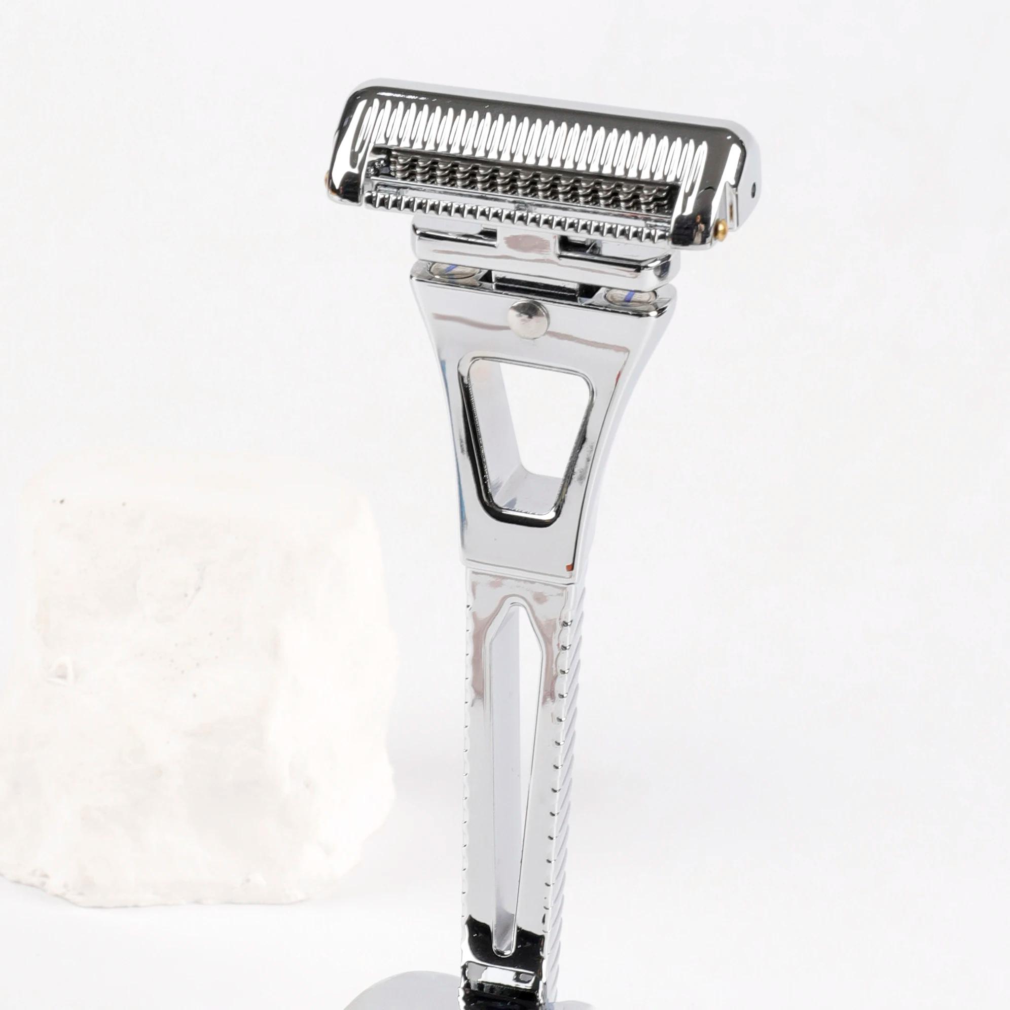 Rasoir manuel Chaoke à 4 lames, rasoir à raser tout en métal pour hommes, rasoir à barbe vintage
