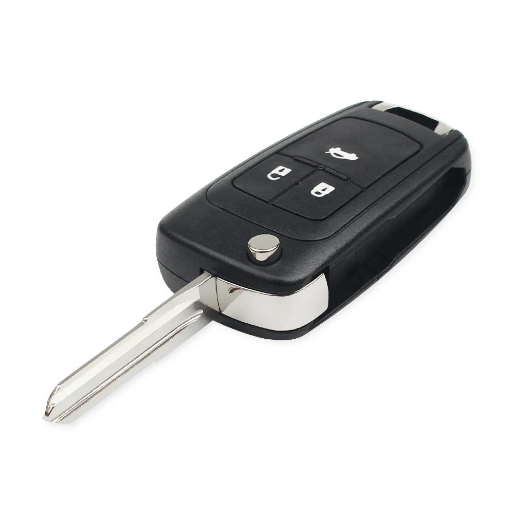 KEYYOU coque de clé à distance pour Chevrolet Cruze Aveo 2/3 boutons modifié rabat pliant étui vierg