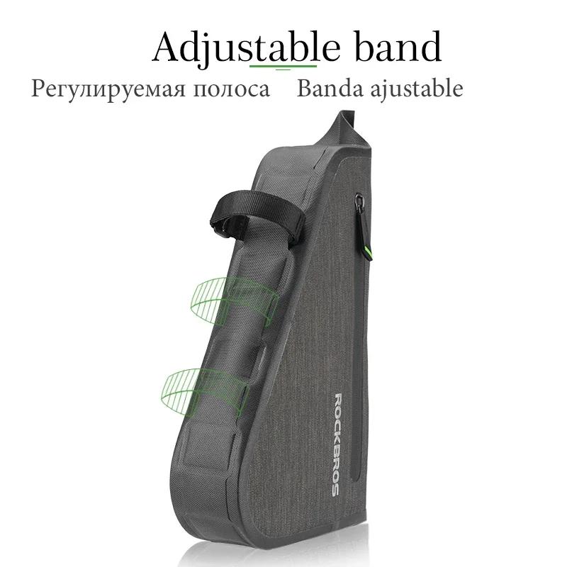 ROCKBROS-sac triangulaire de vélo portable, grande capacité, étanche à la pluie, sacoche de cyclisme