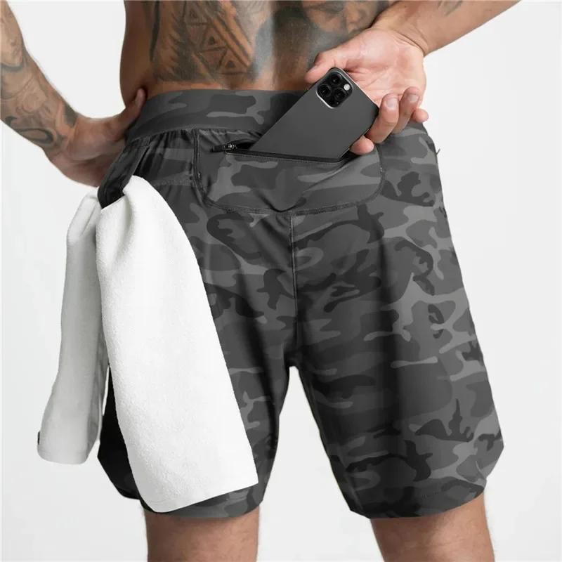 Short jogging homme séchage rapide avec poche zippée - Pantalon court gym fitness course été 2025