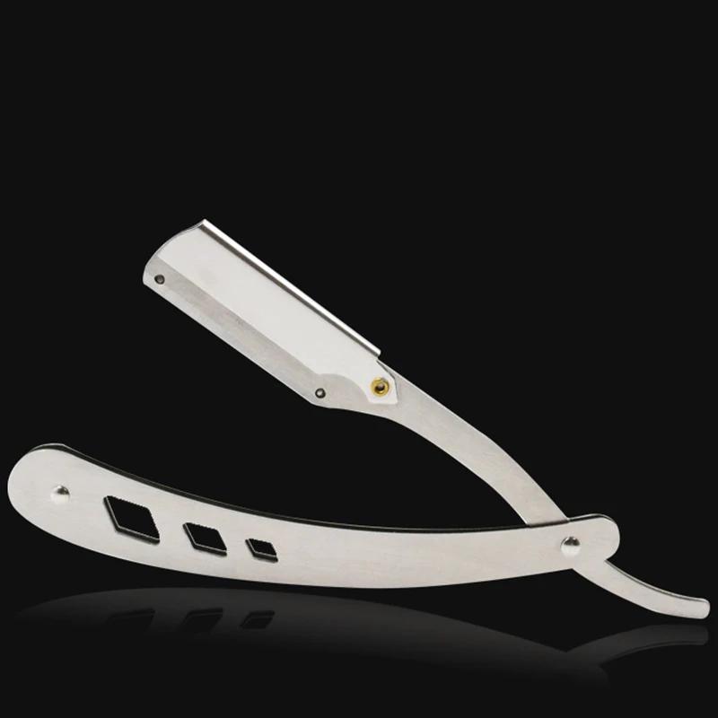Rasoir à cheveux pour hommes et hommes, outils de barbier, couteau de rasage pliable, noir antique, 