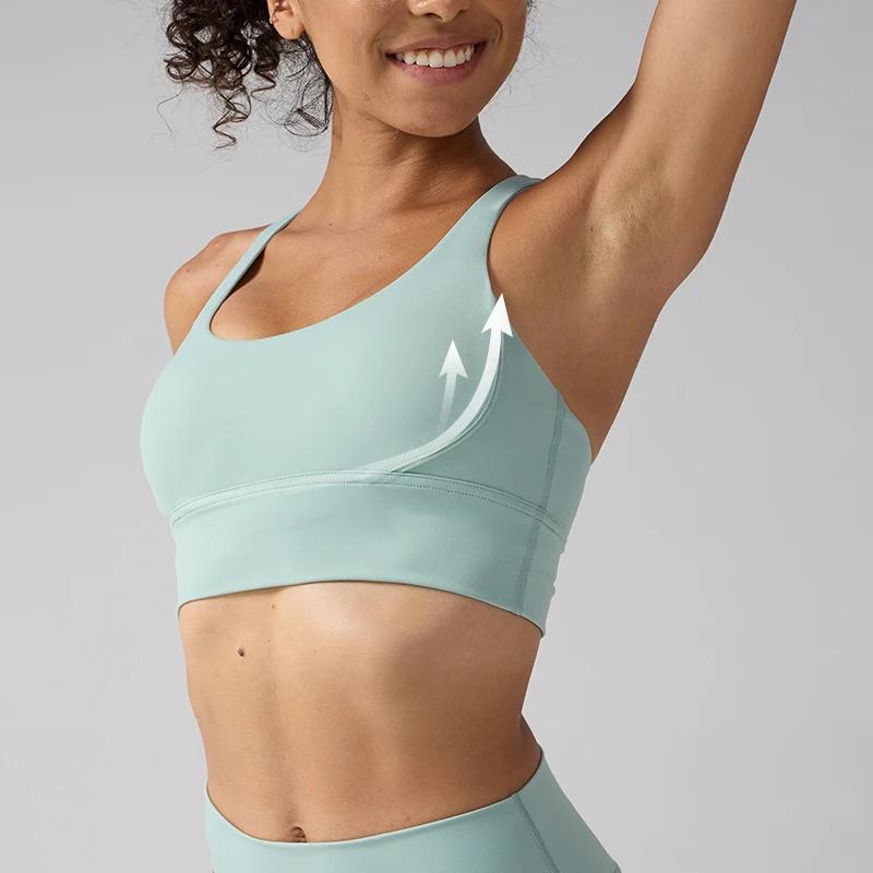Couleur unie femmes Fitness Yoga soutiens-gorge course dos sport soutiens-gorge haut en Nylon femmes