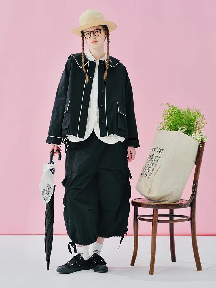 Tenstein KOKON-Pantalon à Jambes Larges pour Femme, Design Original, Taille artificiel astique, Poch