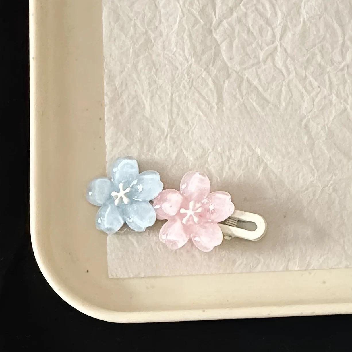 Pince à Cheveux Colorée à Cinq Pétales pour Femme, Accessoires à Motif Floral, Résines, 1 ou 2 Pièce