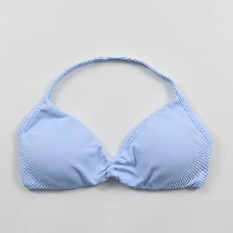 Soutien-gorge de sport à lacets à haut support pour femmes – Camisole à fines bretelles, sans coutur