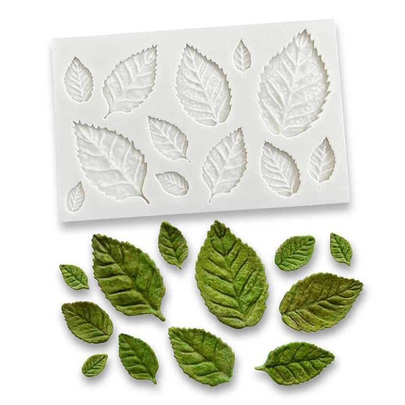 Moule en silicone Feuilles de Rose pour Sugarcraft, Outils de Résine, Moule à Cupcakes, Outils de Dé