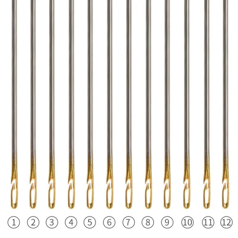 30 pièces aiguille à coudre aveugle personnes âgées en acier inoxydable rapide automatique auto-enfi