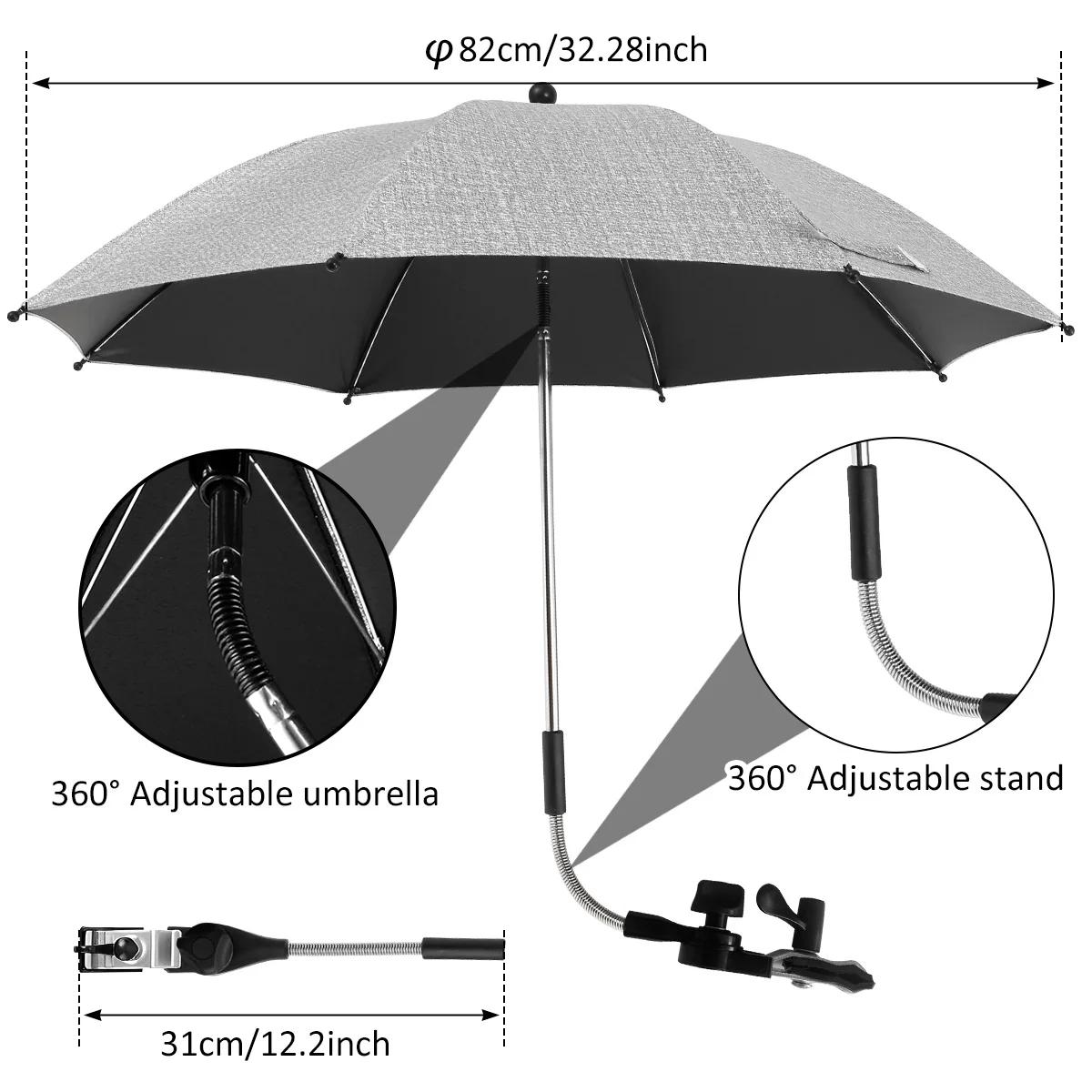 Parapluie universel pour poussette de bébé, protection contre les UV, le soleil et la pluie, parasol
