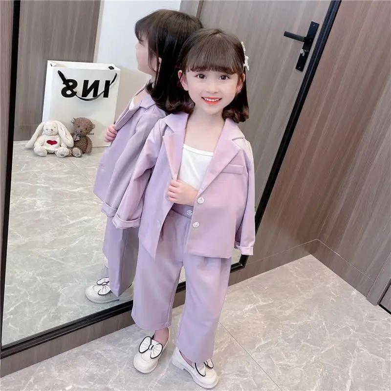 Blazer en coton pour enfants, nouvelle collection, fin, à manches longues, 2 pièces, créatif, respir
