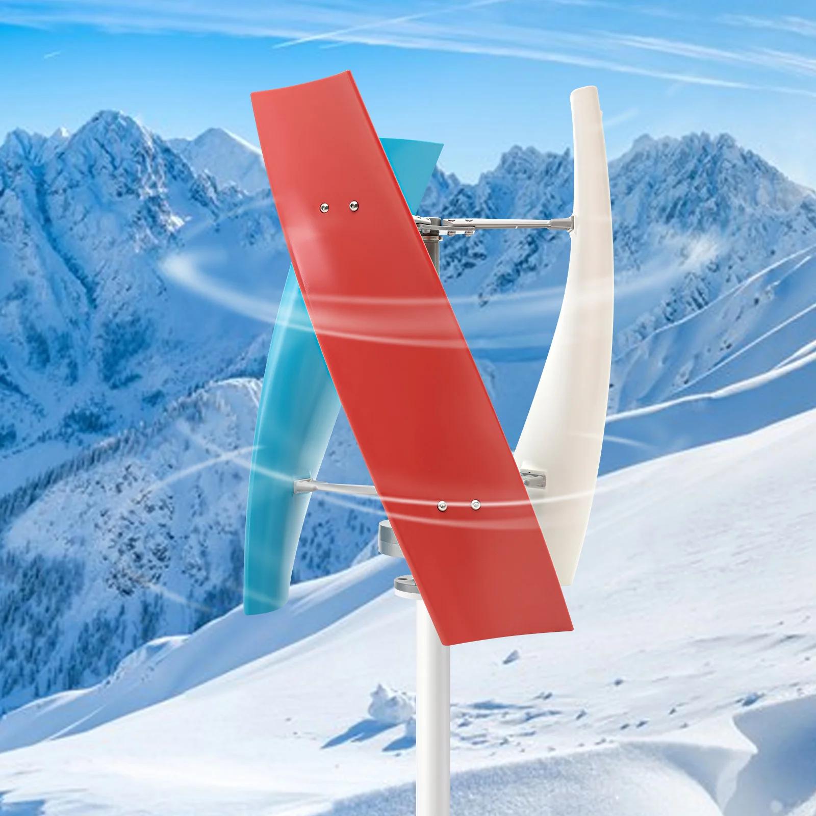 Turbine éolienne verticale à 3 pales 450W, ailes en fibre de verre haute résistance, générateur avec