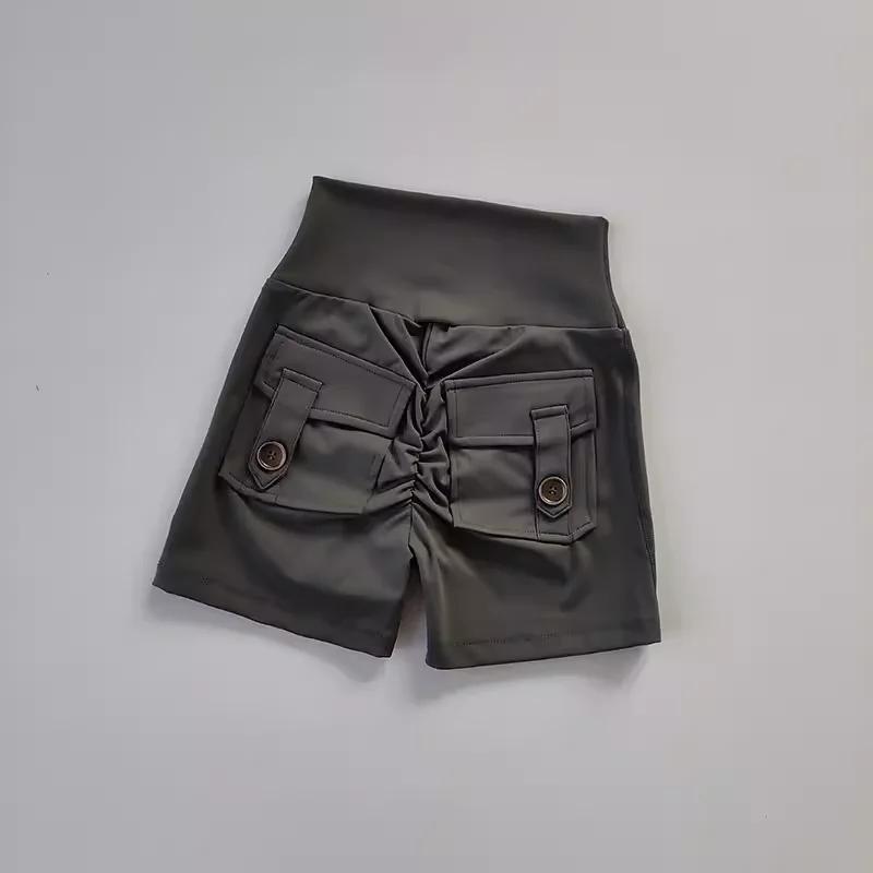 Shorts de yoga taille haute avec poches pour femmes, collants push-up, shorts de course, shorts de f