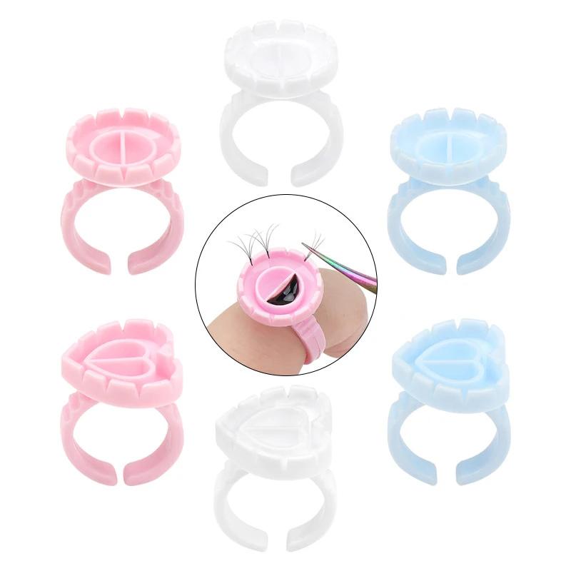 Winky Beauty 100 pièces/ensemble Extension de cils anneaux de colle porte-colle Kit d'outils ensembl