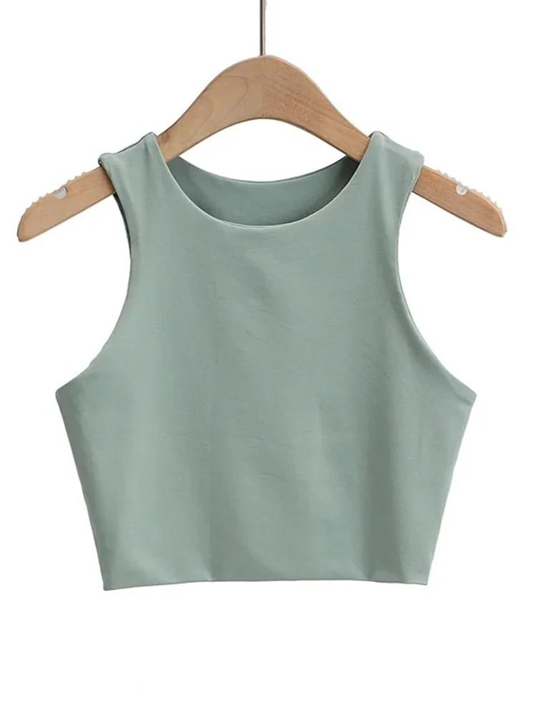 Débardeur Sexy et Slim pour femmes, col rond, sans manches, Double Nylon, bonne qualité, 6 couleurs,