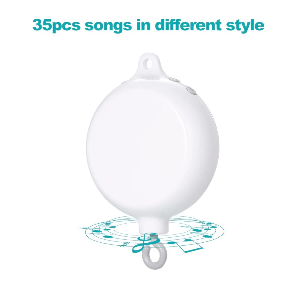 Boîte à musique télécommandée pour enfants avec ligne USB, jouet musical de lit, 35 chansons, cloche