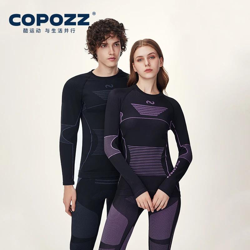 COPOZZ nouveau sous-vêtement thermique de Ski séchage rapide évacuant l'humidité serré col rond Ultr